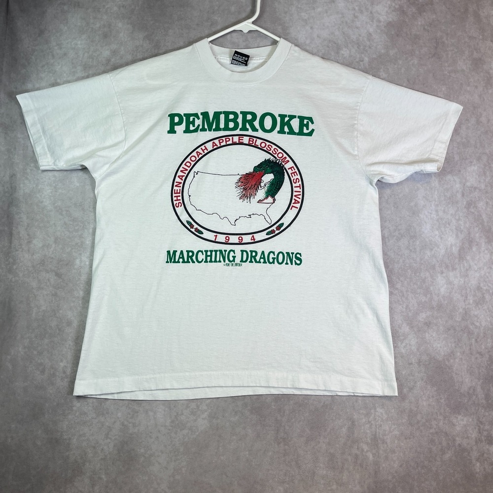 VINTAGE Shenandoah Apple Blossom Festival Shirt Adult XL White Prembroke USA 80s